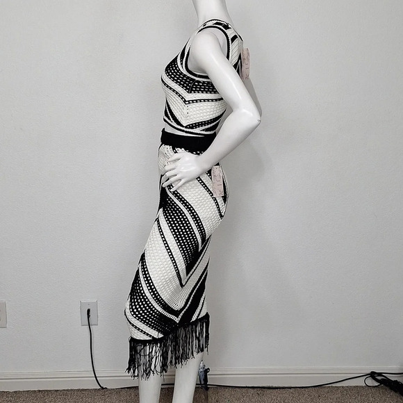 Willow & Wind NEW Bohemian Fringe Hippie Crochet 70's Skirt & Top 2 Piece Set *M - Picture 4 of 9